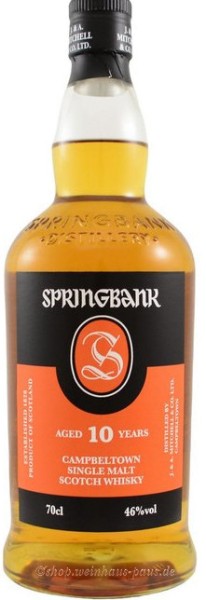 Der Springbank 10 Jahre Single Malt Whisky