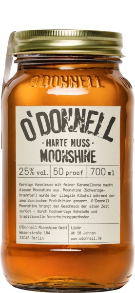 O'Donnell Moonshine Harte Nuss 25% Vol. 0,7l mit Ausgießer günstig kaufen