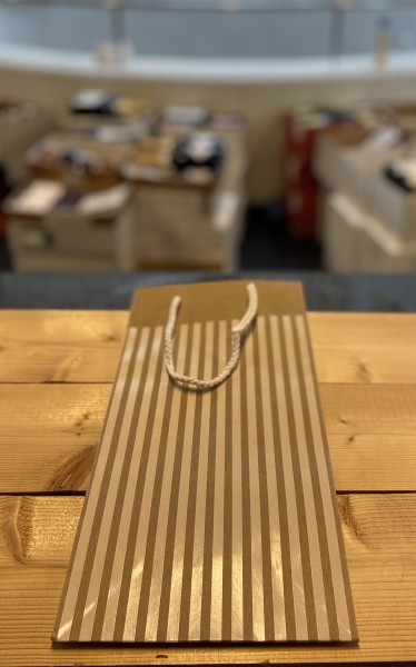 2er Präsenttüte Kraftpapier Streifen weiß/natur